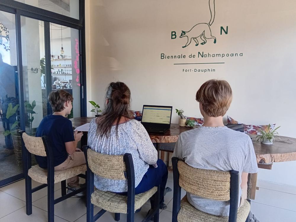 Lesson at a local cafe